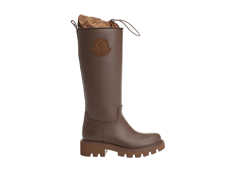 Moncler Women's Kickstream High Rain Boots "Brown"