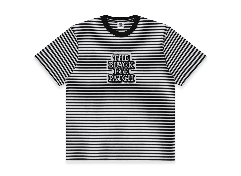 BlackEyePatch OG Label Patched Stripe Heavyweight Tee "White/Black"