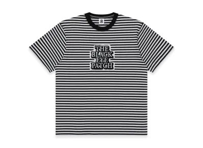 BlackEyePatch OG Label Patched Stripe Heavyweight Tee "White/Black"