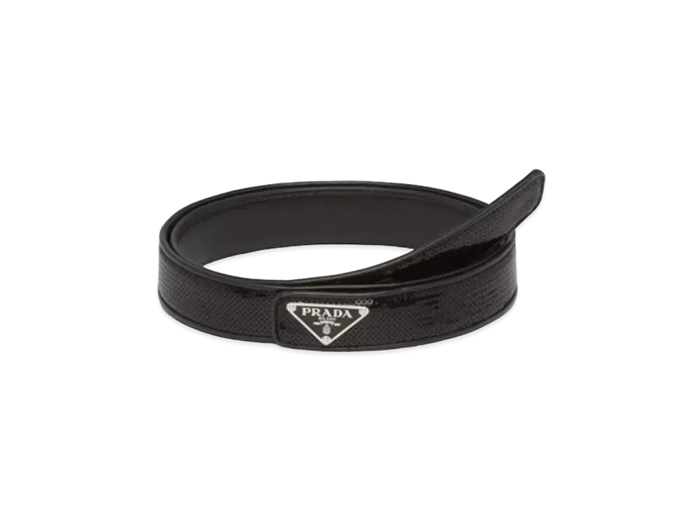 PRADA Sequin Belt "Black"