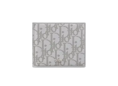 Dior Wallet Dior Oblique Galaxy Leather With Coin Case "Gray"