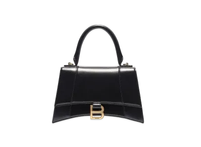 BALENCIAGA Women's Hourglass Small Top Handle Bag "Black"