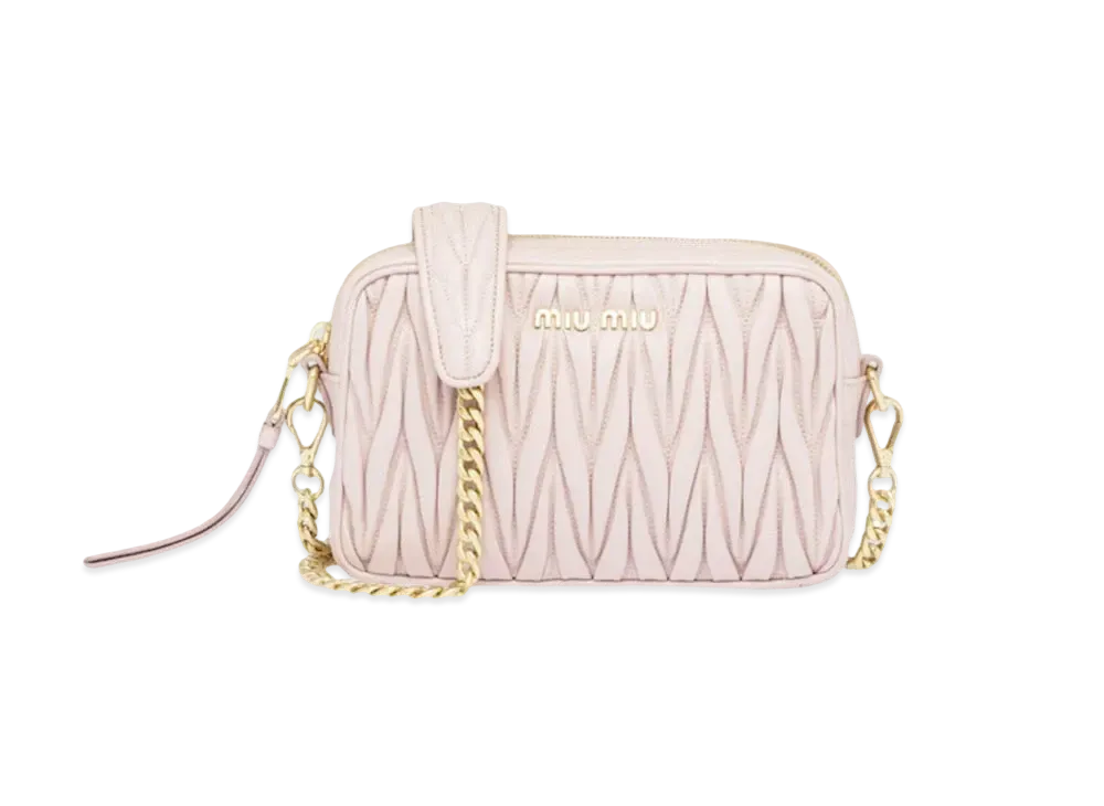 MIU MIU Materasse Leather Shoulder Bag "Black"