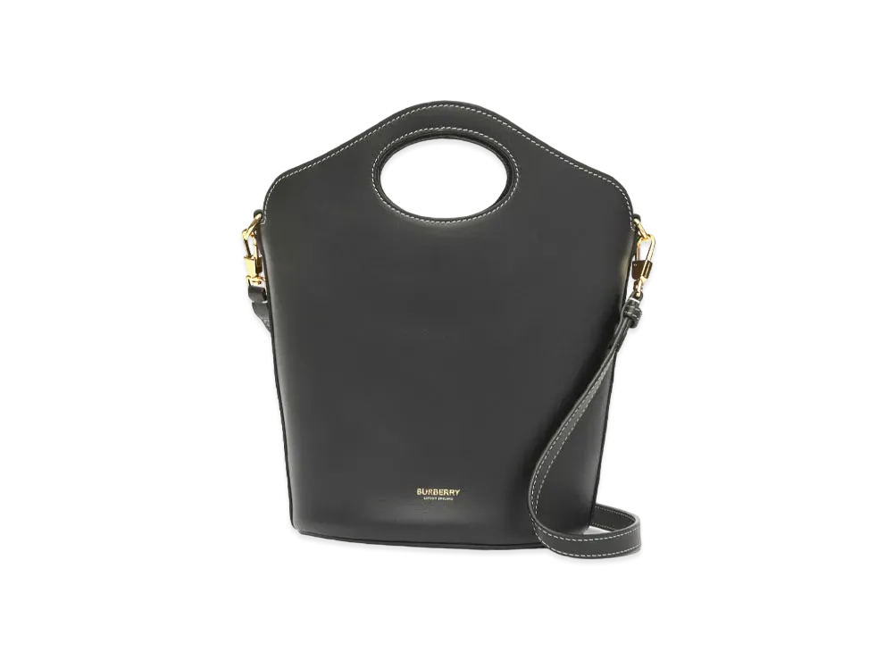 Burberry Small Leather Pocket Bucket Bag "Black"