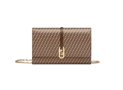 FENDI Wallet Built-In Mini Bag Leather Micro Ff Mini Bag "Beige"