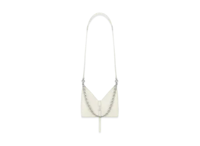 GIVENCHY Mini Cut Out Bag in Box Leather with Chain "Ivory"