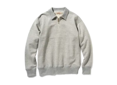 THE REAL McCOY'S 9oz. LOOPWHEEL QUARTER-ZIP SWEATSHIRT "Gray"