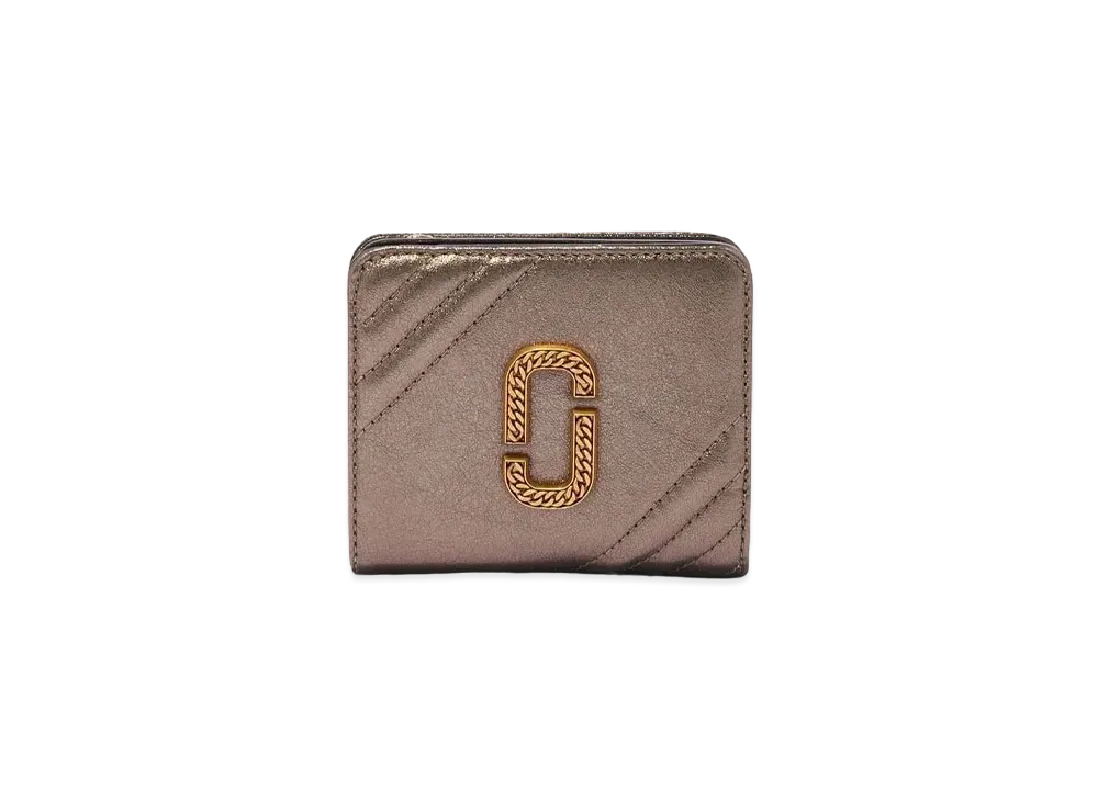 MARC JACOBS The Glam Shot Metallic Mini Compact Wallet "Brown"