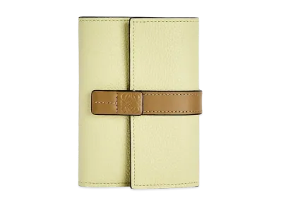 LOEWE Small Vertical Wallet In Soft Grained Calfskin "Pale Lime/Ochre Green"