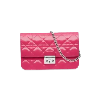 Dior Patent Curfskin Promenade Wallet "Pink"
