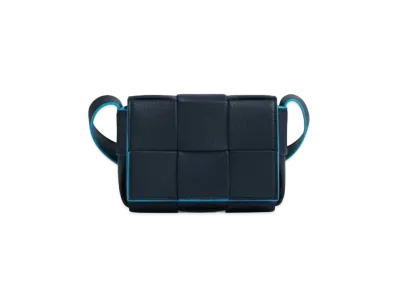 Bottega Veneta Candy Cassette Crossbody Bag "Space Gray/Pool Blue"