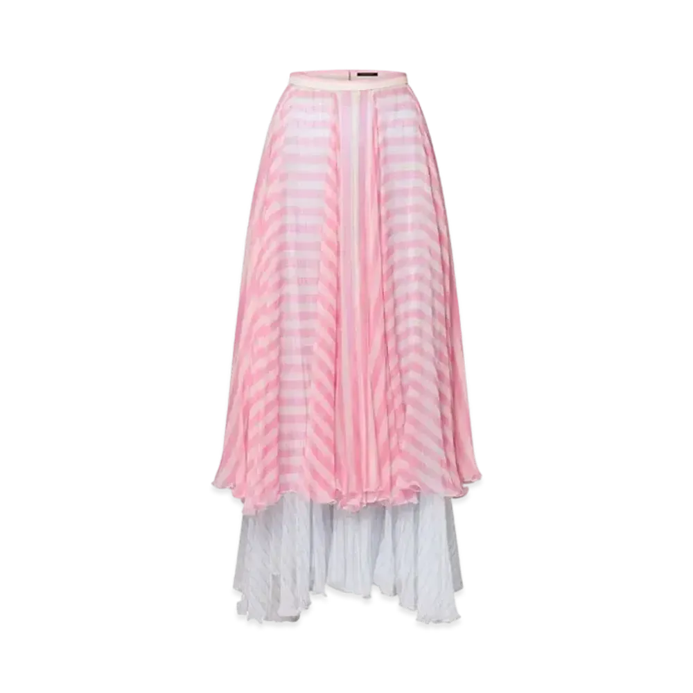 Louis Vuitton Mixed Stripe Tiered Skirt "Pink"