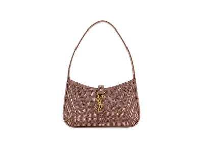 Saint Laurent Women's Embellished Satin Mini Le 5 A 7 Handbag "Pink"
