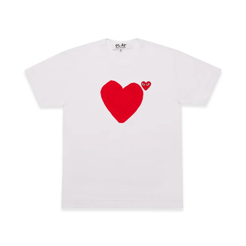 PLAY COMME des GARCONS Unisex Printed Heart T-Shirt "White"