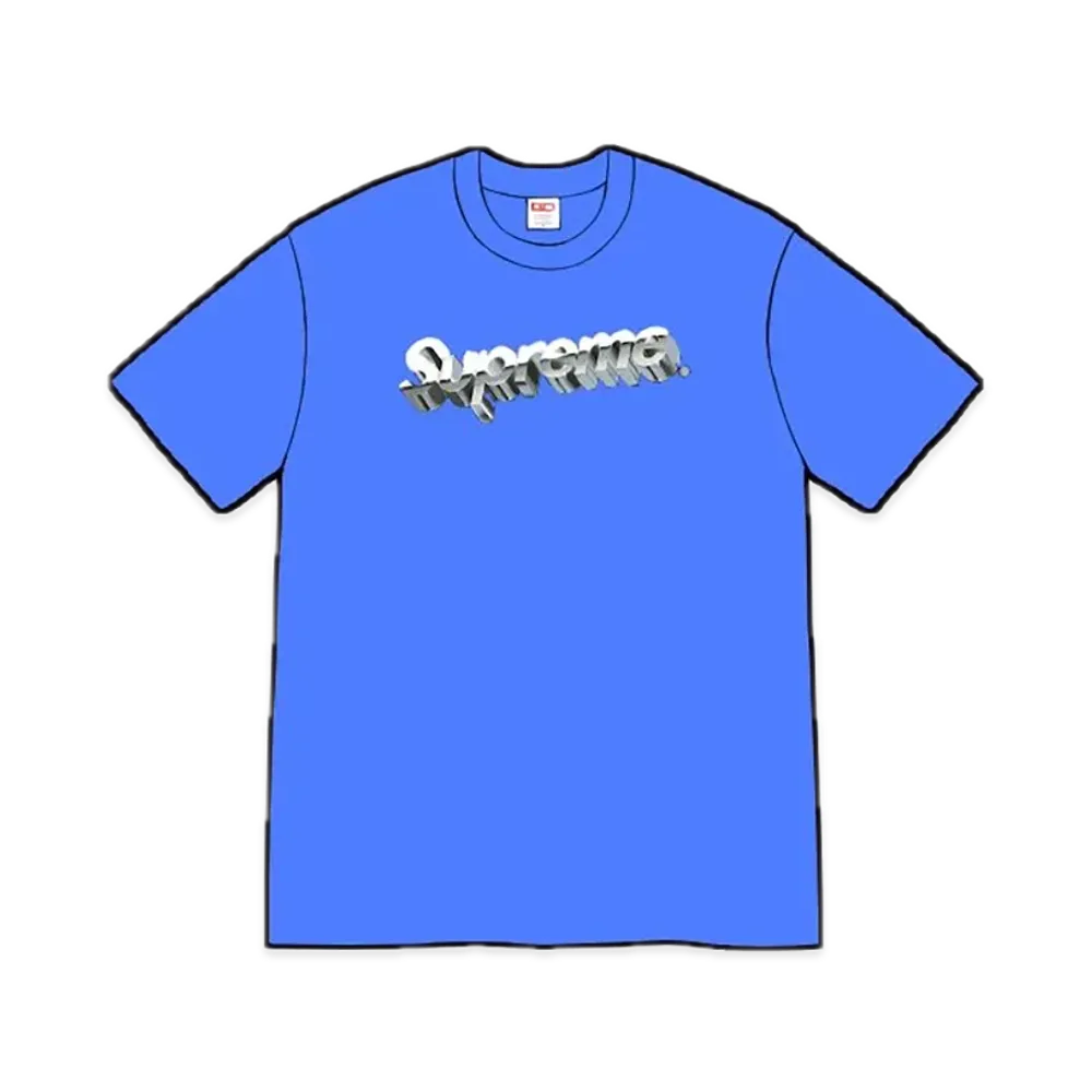 シュプリーム クローム ロゴ Tシャツ "ブルー"