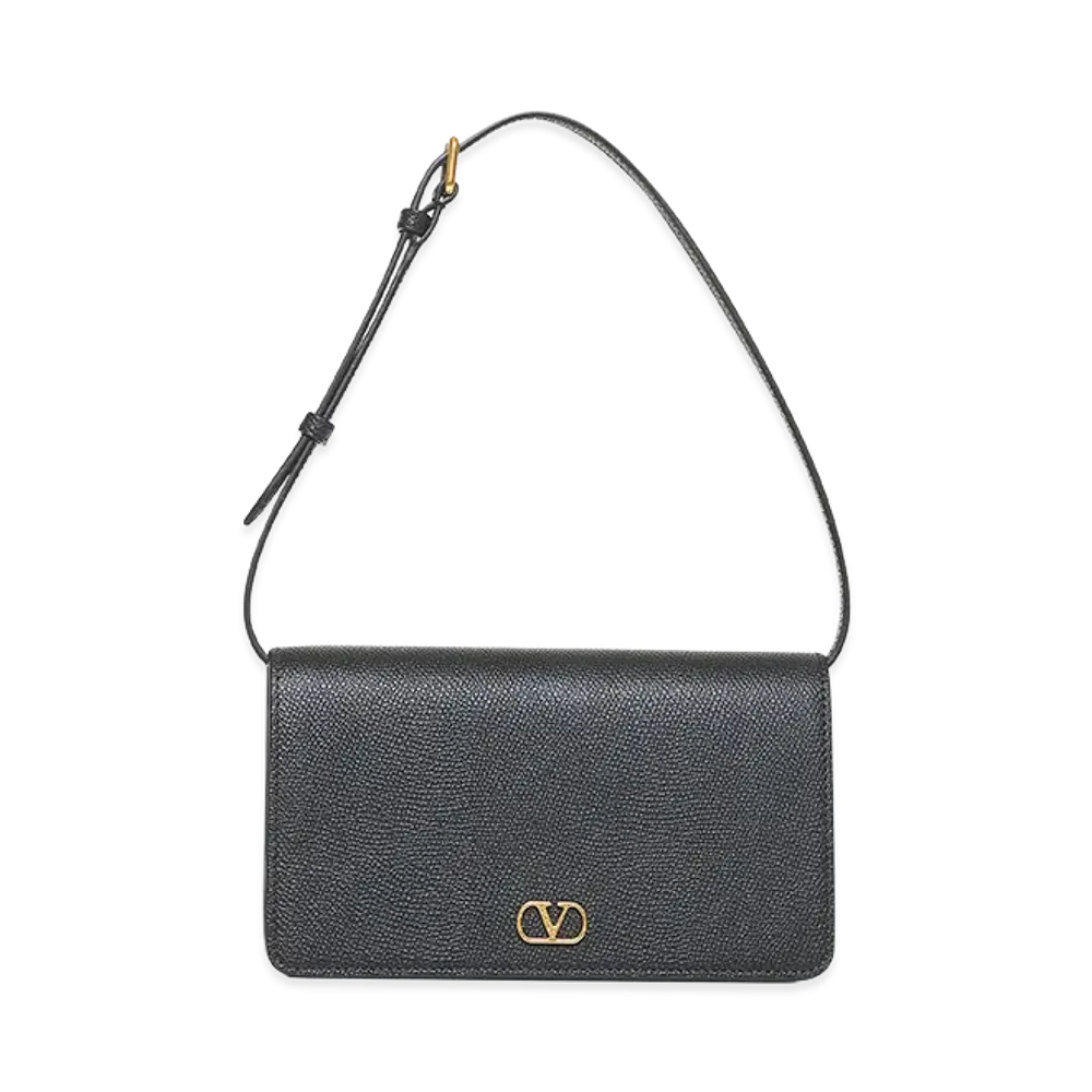 Valentino Women's Leather Vlogo Signature Clutch "Black"