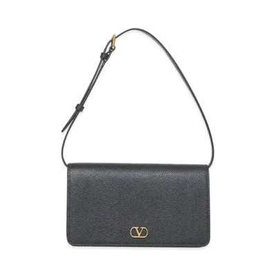 Valentino Women's Leather Vlogo Signature Clutch "Black"