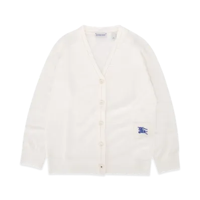 Burberry Kids KG5 Graham Cable Knit Cardigan "Ivory"