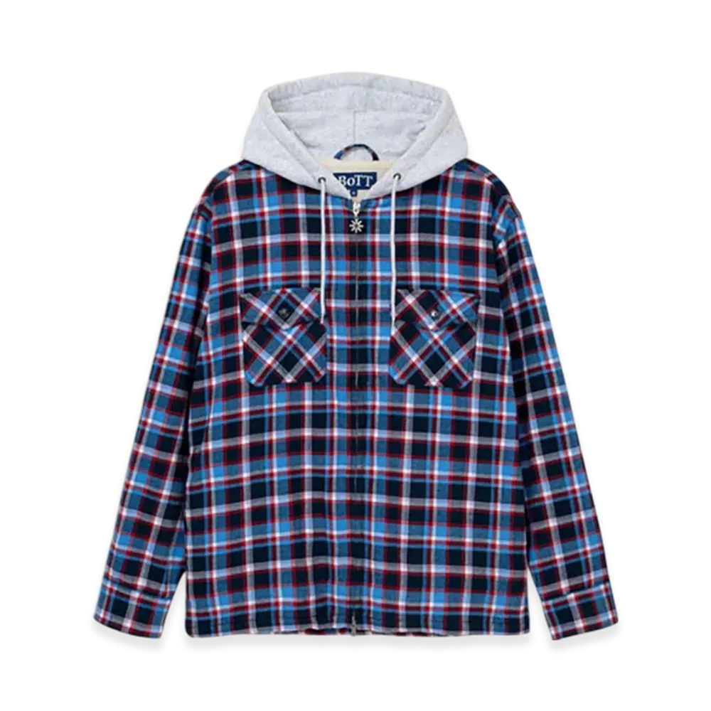 BoTT Hooded Flannel Shirt "Navy"