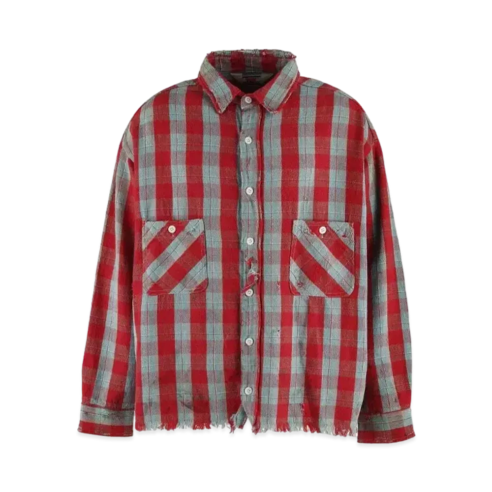 セントマイケル 24SS フランネル チェックシャツ "レッド/ブルー"