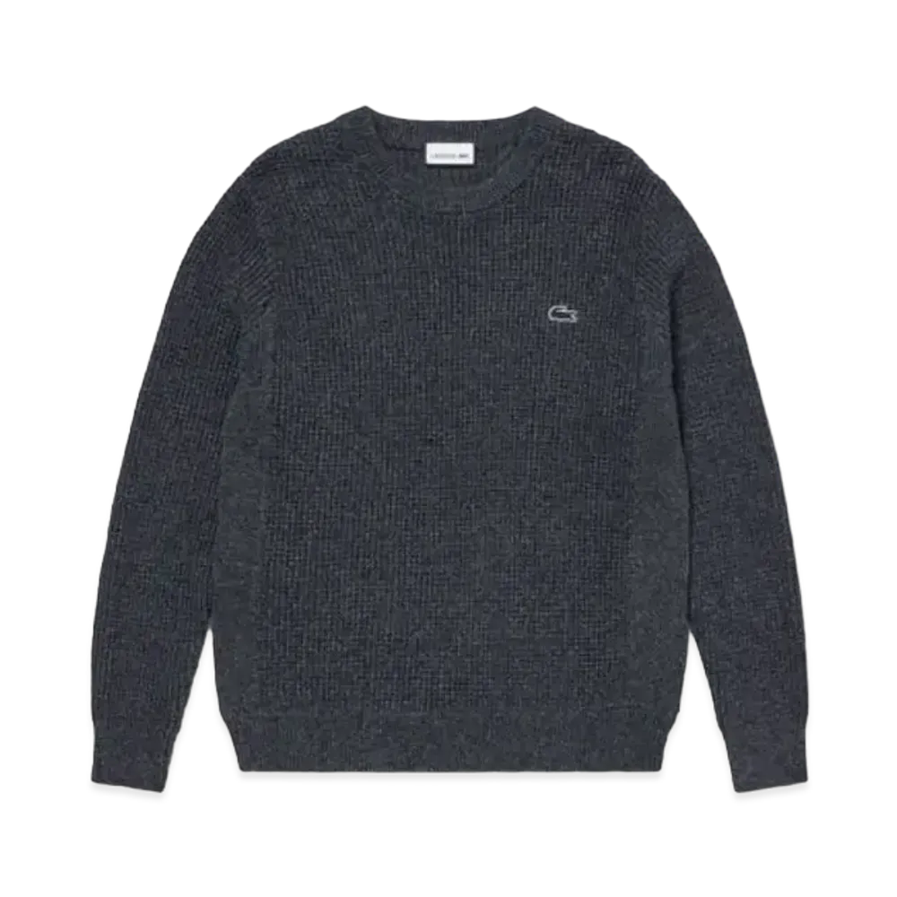 LACOSTE Heather Color Ring Waffle Knit "Navy"