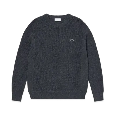 LACOSTE Heather Color Ring Waffle Knit "Navy"