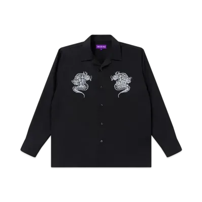BlackEyePatch Dragons L/S Linen Shirt "Black"