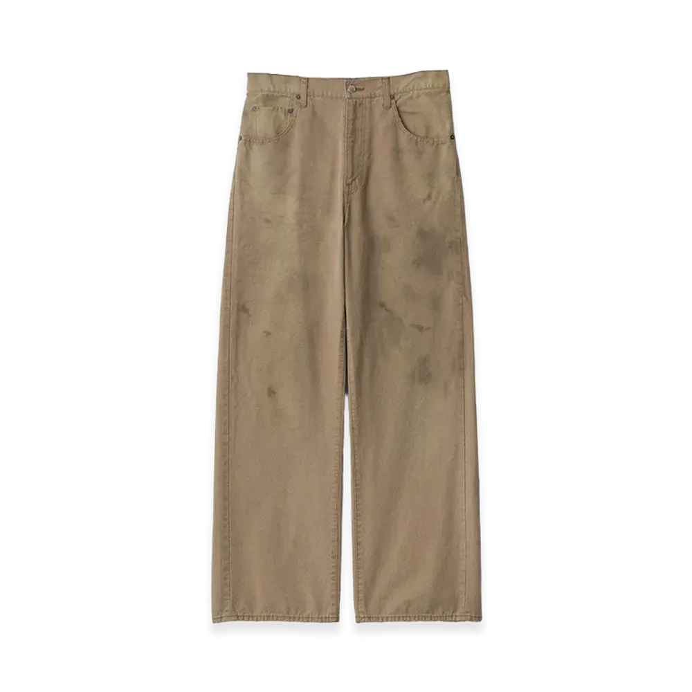 ssstein Sulfur Dyed Oxford Vintage Wide Pants "Khaki Beige"