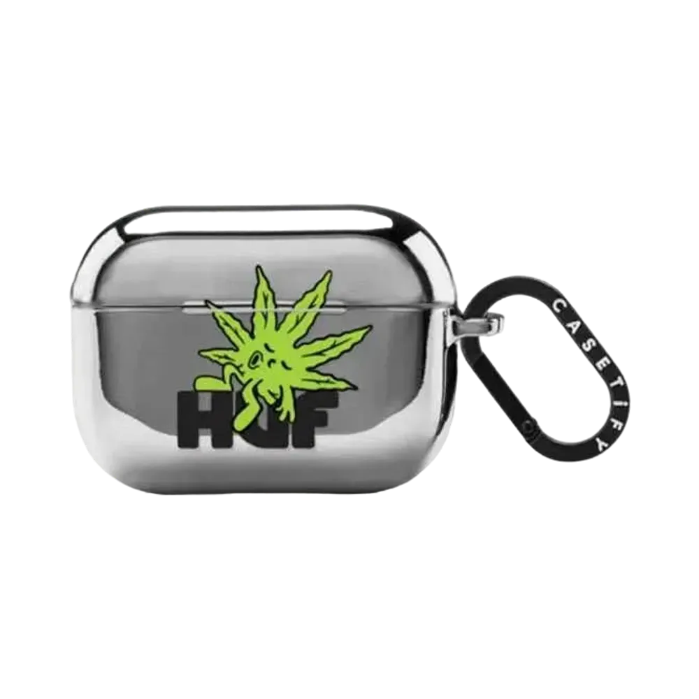HUF x CASETiFY Green Buddy Earbuds Case Mirror Case (AirPods Pro 2st Generation) "Silver"