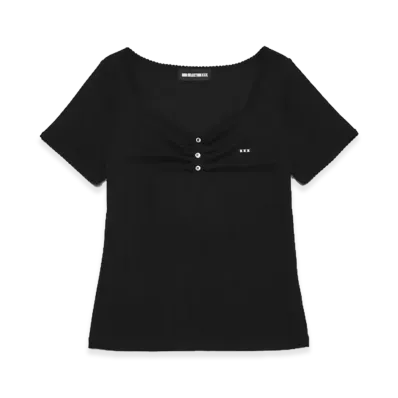 GOD SELECTION XXX Women's Mini Box Logo Eyelet Lace Tee GXL-S26-CS-10 "Black"