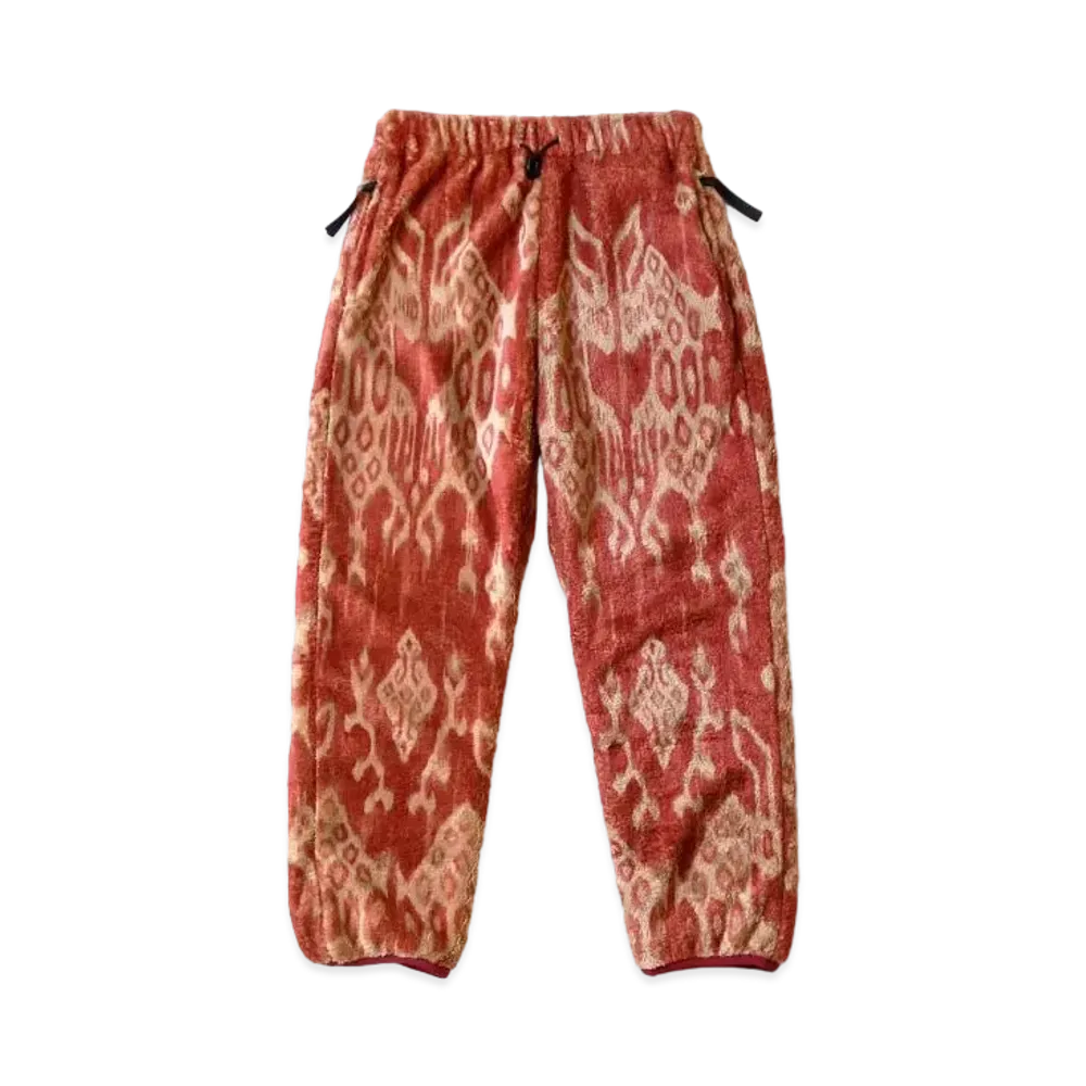KAPITAL Java Kasuri Fleece Easy Pants "Red"
