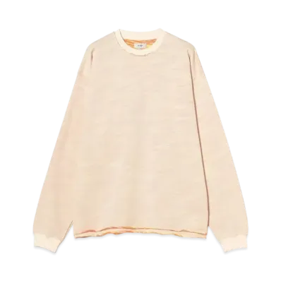 BEAMS Back Kasuri Crewneck Sweatshirt "OffWhite"