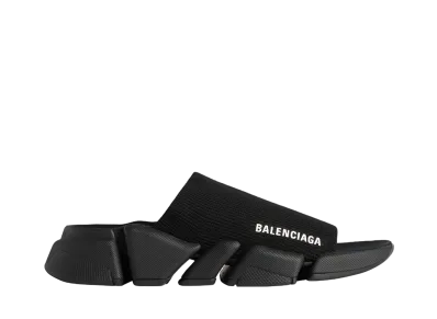 BALENCIAGA Women's Speed 2.0 Recycled Knit Slide Sandal "Black"