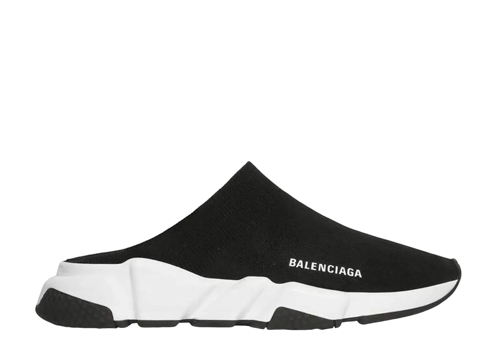 BALENCIAGA Recycled Knit Speed Mule "White/Black"