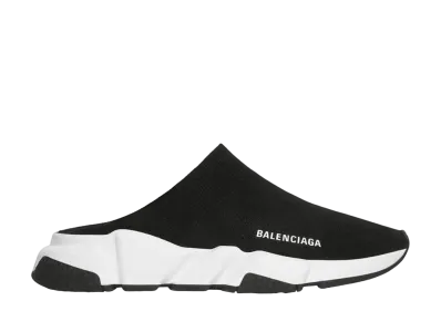 BALENCIAGA Recycled Knit Speed Mule "White/Black"