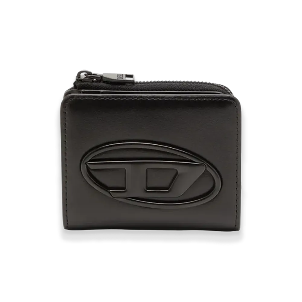 Diesel Holi-D Card Holder Zip L Card Holder In Smooth Leather "Black"