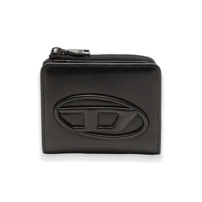 Diesel Holi-D Card Holder Zip L Card Holder In Smooth Leather "Black"