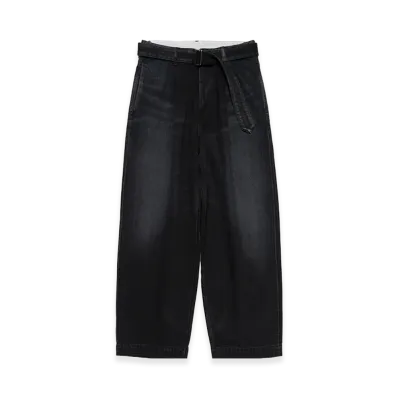 Graphpaper Selvage Denim Belted Pants Dark Fade "Black"