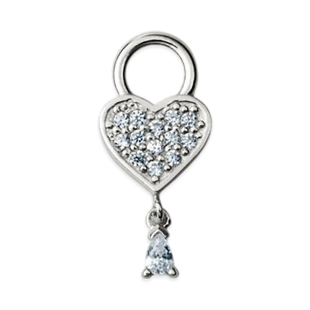 GOD ONLY KNOWS Pave Heart Parts "Silver"