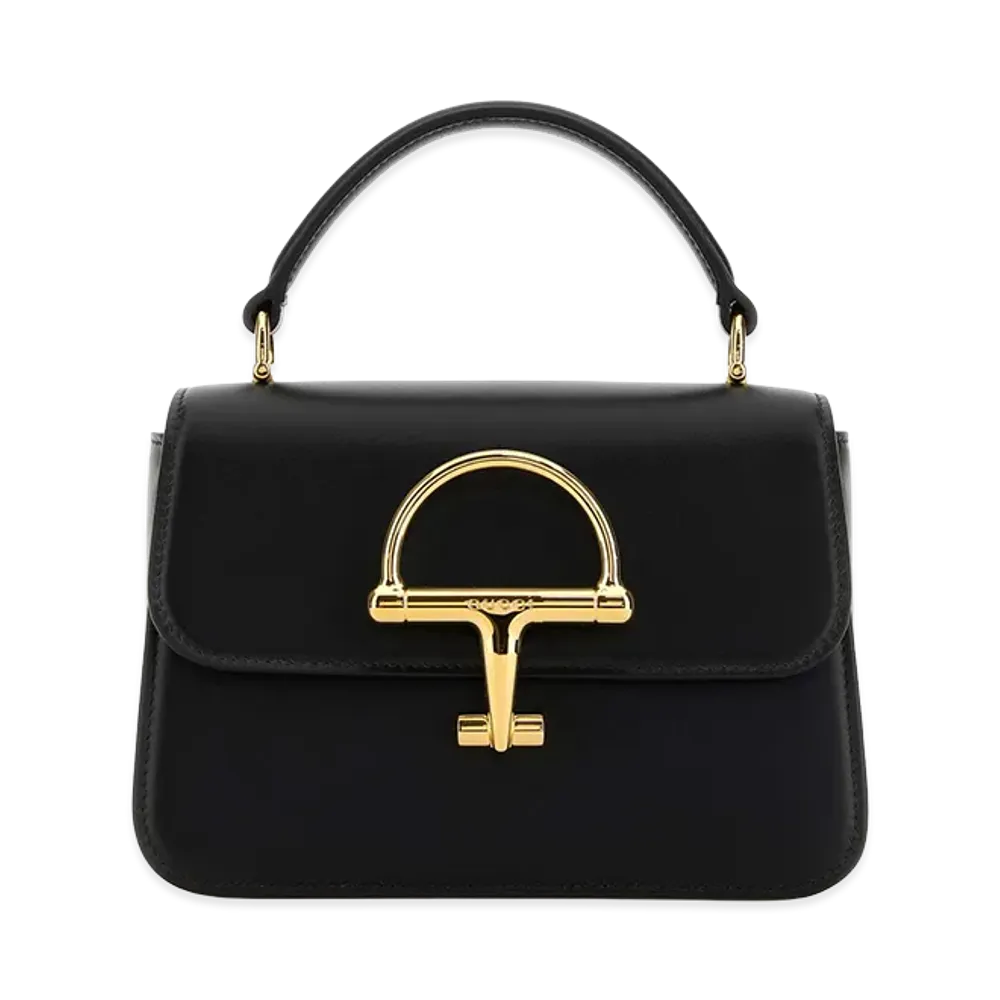 GUCCI Women's Leather Small Gucci Siena Handbag "Black"