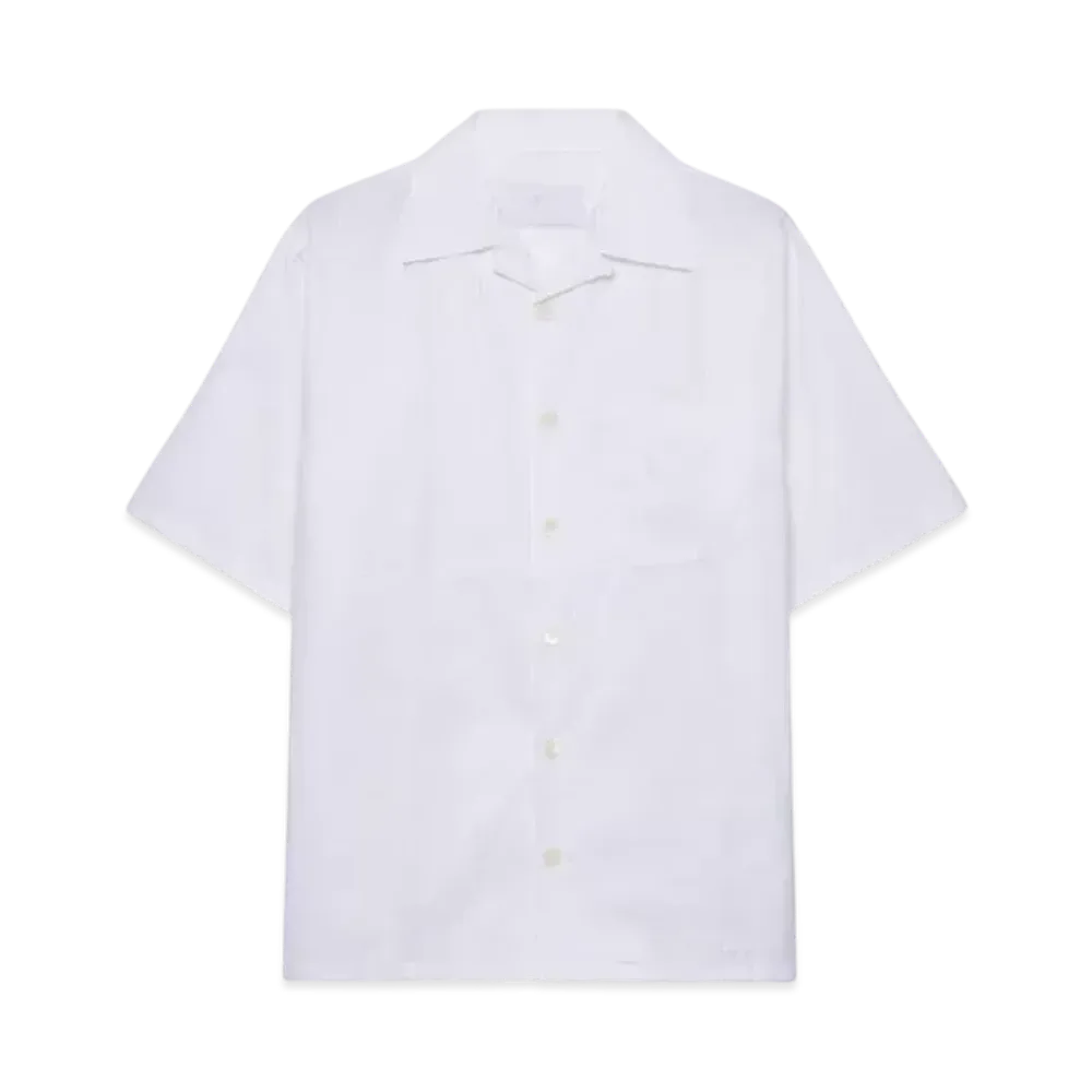 PRADA Men's Cotton Bowling Shirt "White"
