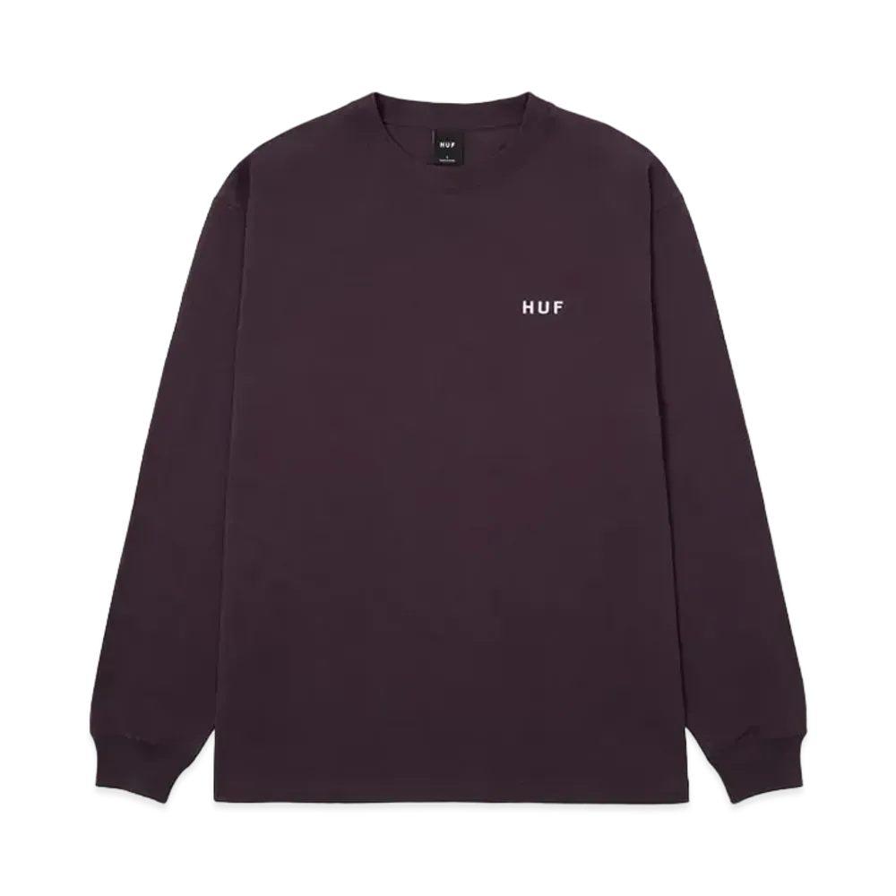 HUF OG Logo Long Sleeve Tee "Raisin"