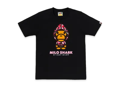 A BATHING APE Women's ABC Camo Milo Shark FZH Tee "Black/Pink"