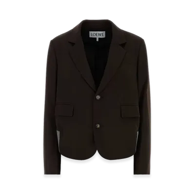 LOEWE Women's Chocolate Wool Blazer "Brown"