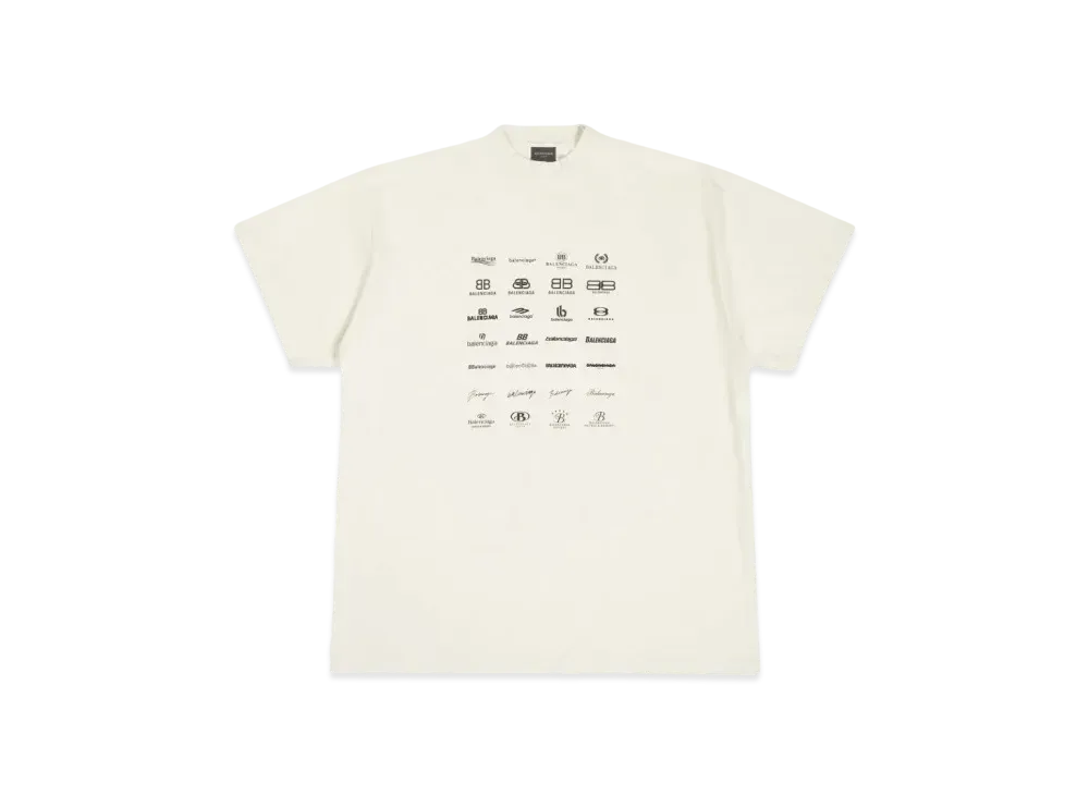 BALENCIAGA Archives Logos T-shirt Oversized "Light Beige"