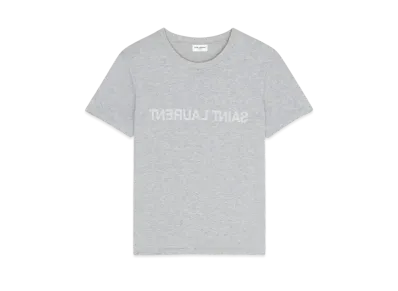 Saint Laurent Women's Saint Laurent Reverse T-Shirt "Gris Chine/Naturel"
