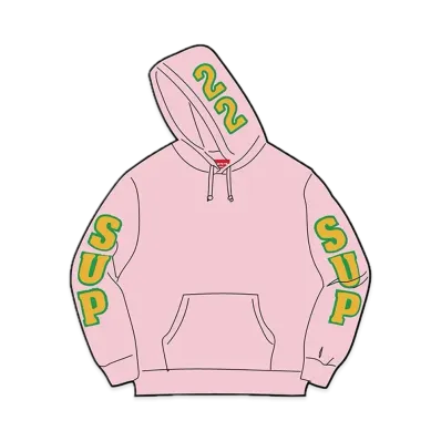 Supreme Team Chenille Hooded Sweatshirt "Light Pink"