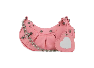 BALENCIAGA Women's Nappa Leather Le Cagole Xs Crossbody Bag "Pink"