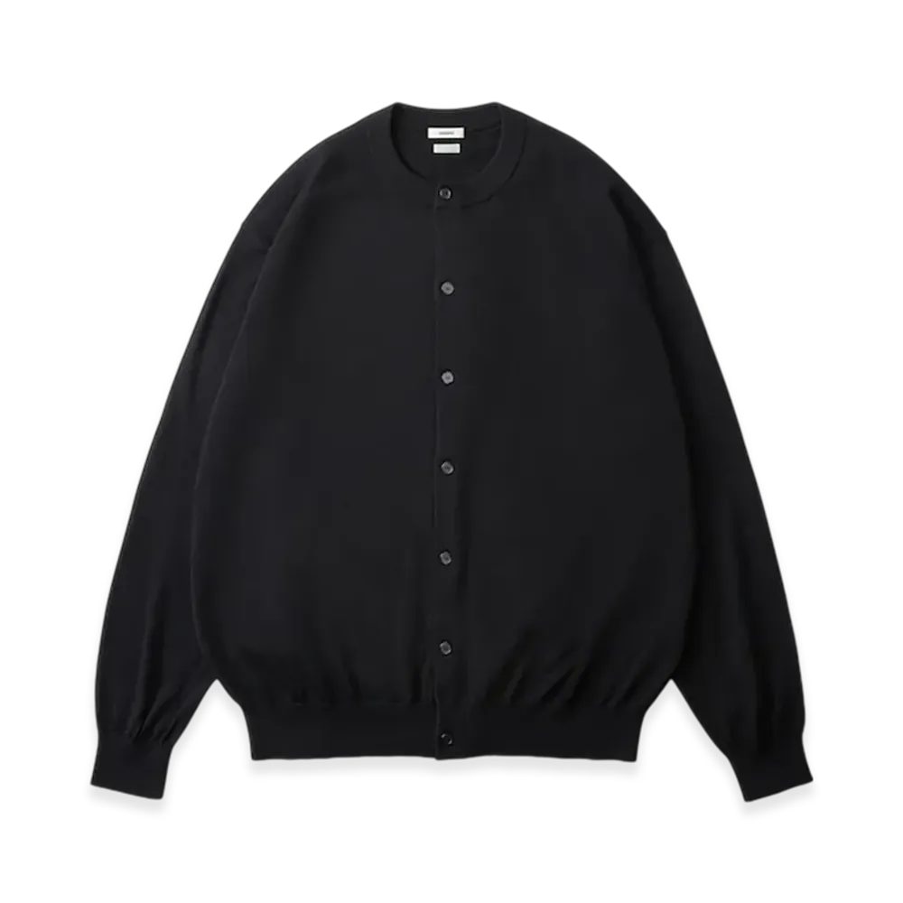 everyone x A.PRESSE Wool Knit Crew Neck Cardigan "Black"
