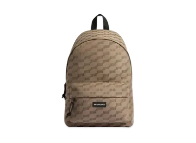 BALENCIAGA Signature BB Monogram Jacquard Canvas Medium Backpack "Beige"